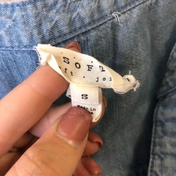 Soft Joie Crissle Chambray Shift Dress S - Picture 4 of 10